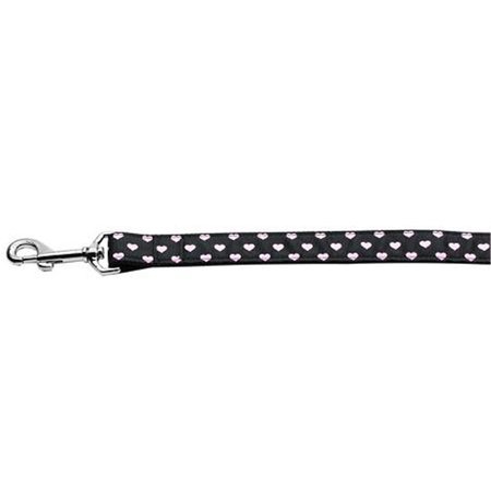 UNCONDITIONAL LOVE Pink and Black Dotty Hearts Dog Leash 4 Foot Leash UN763661